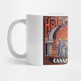 Vintage Travel Poster, Hotel Excelsior, Casablanca, Morocco Mug